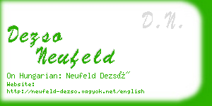 dezso neufeld business card